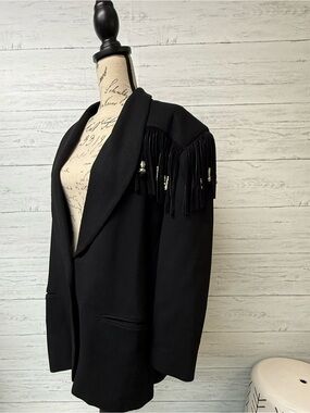 Vintage 90’s Wool Western Fringed Blazer Jacket by New Frontier